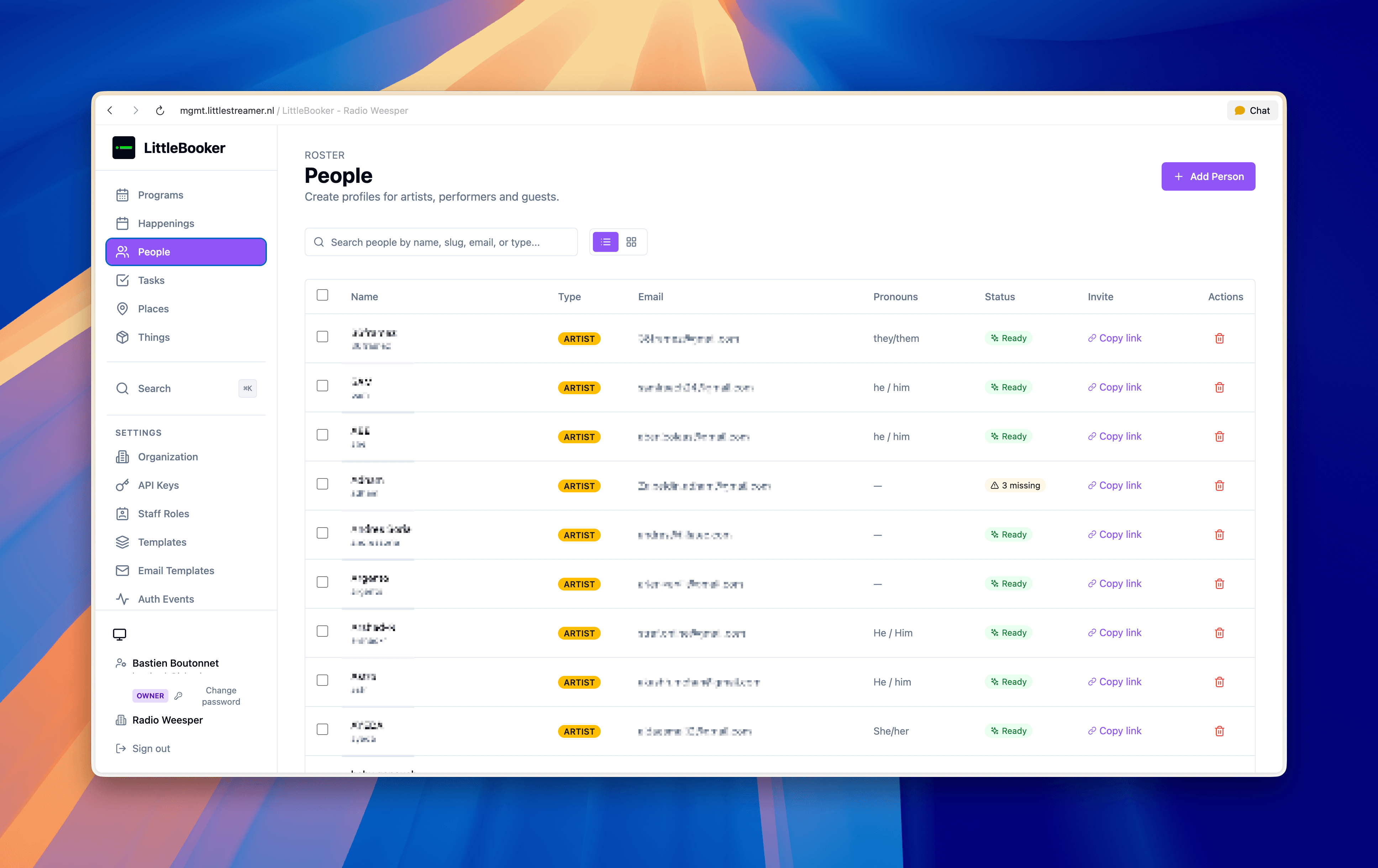 LittleBooker— booking, programming & production for events — screenshot 1